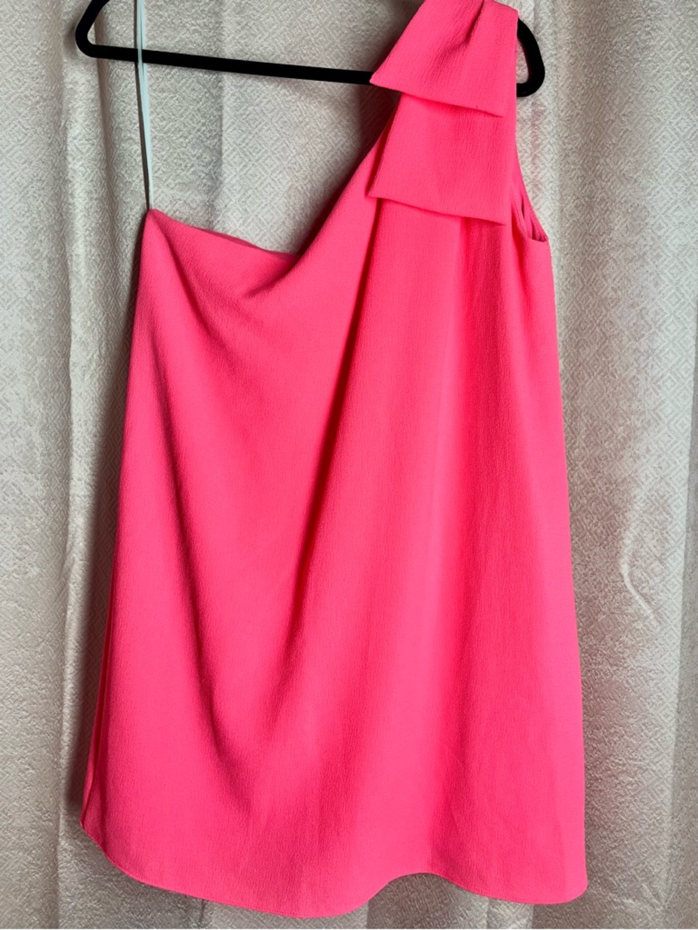 NYMPHE One-Shoulder Mini Dress in Hot Pink